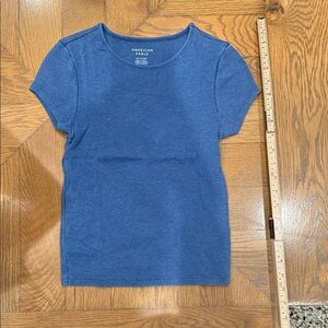 American Eagle Outfitters Women's Blue Short Sleeve Tee